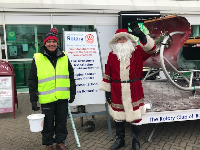 President Gurnam with Santa in Asdaland