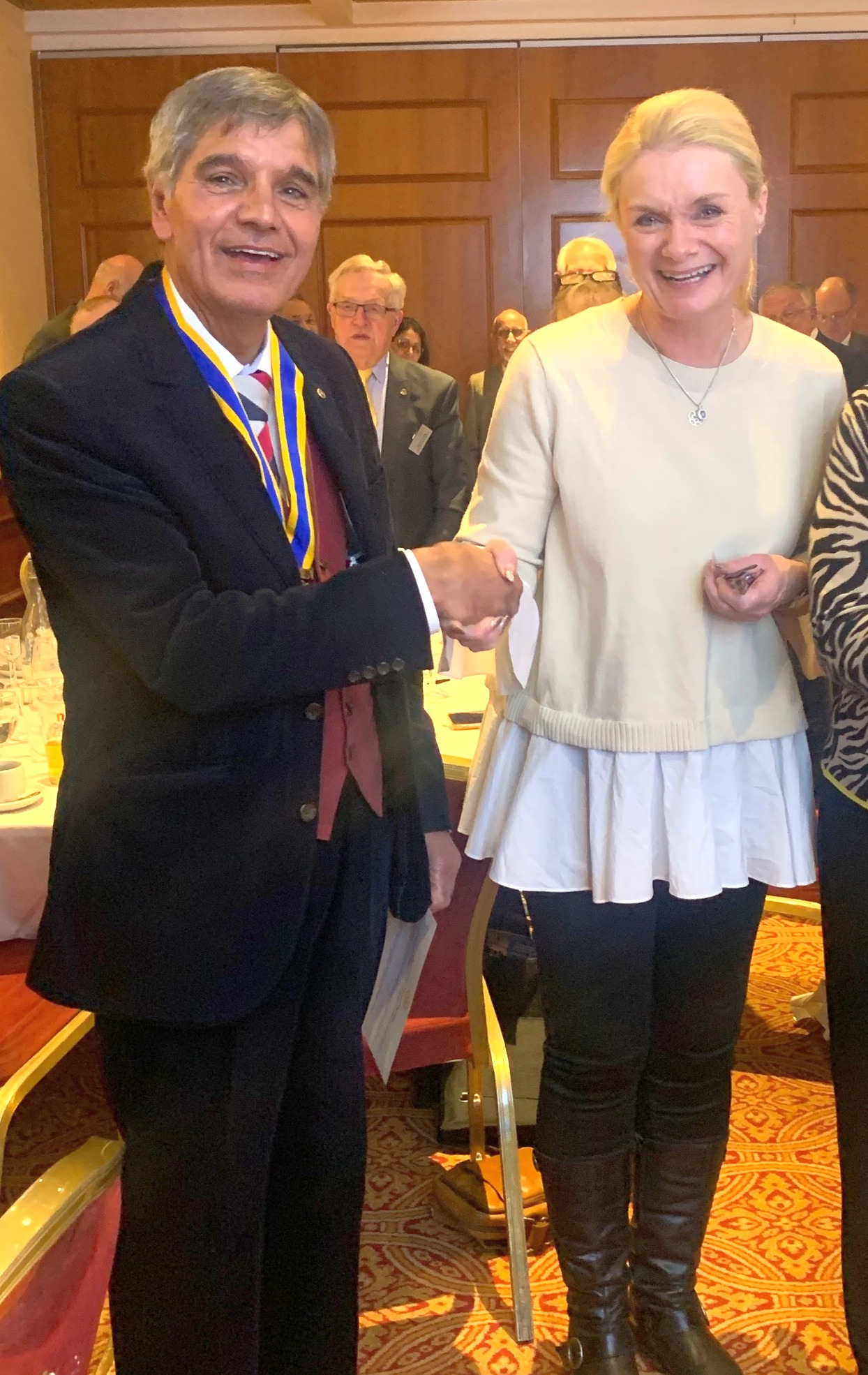 President Gurnam congratulating Sarah 