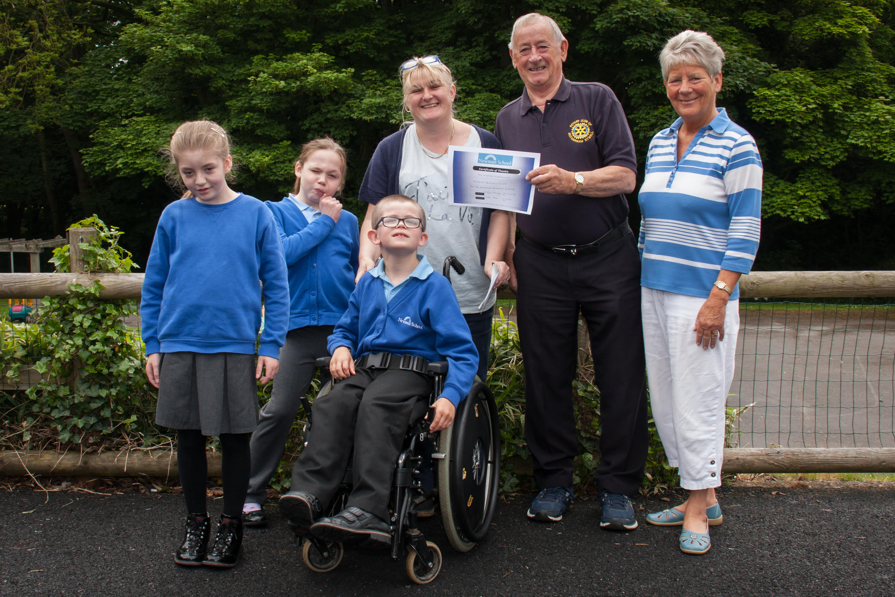 Receiving a Certificate of Thanks in return.