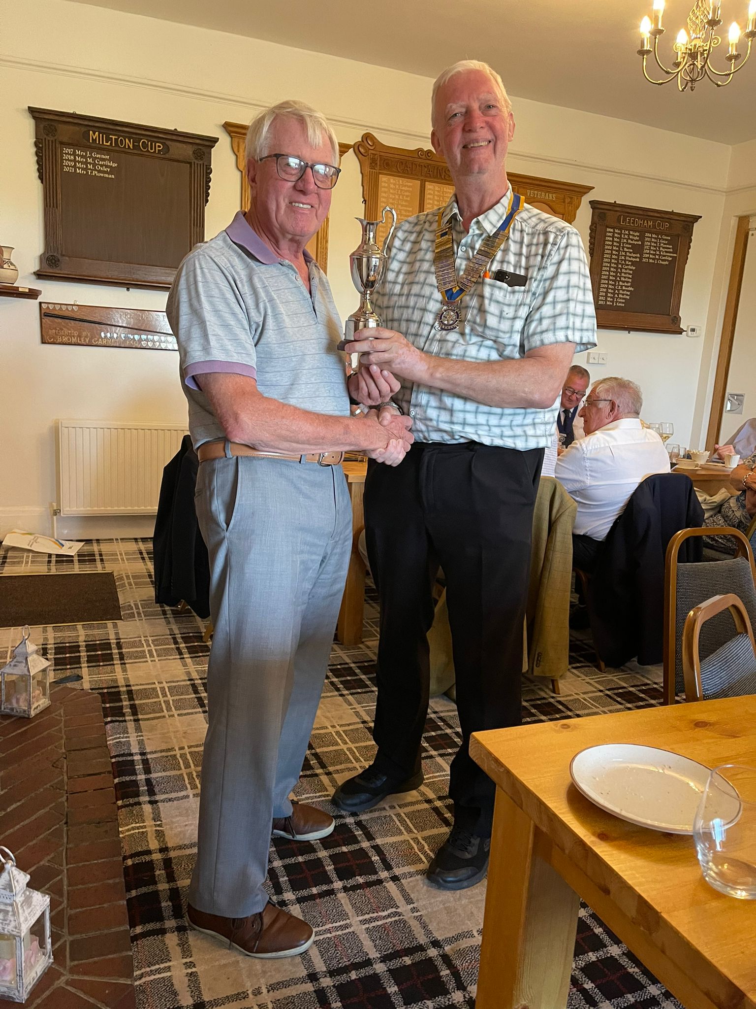 Peter Waudby receives the Terry English Trophy